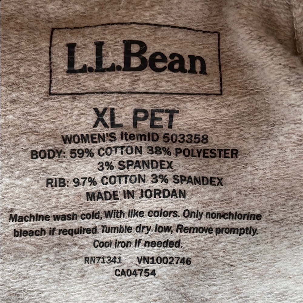 L. L. Bean Cozy Cowl Neck Pullover Sweatshirt w Pocket & Thumb holes XL Petite - Picture 8 of 15